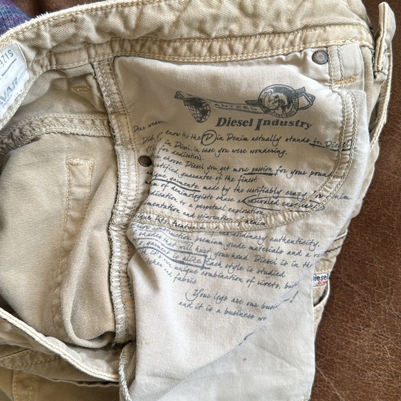Diesel THAVAR slim skinny size 27 tan khaki jeans - Picture 8 of 15